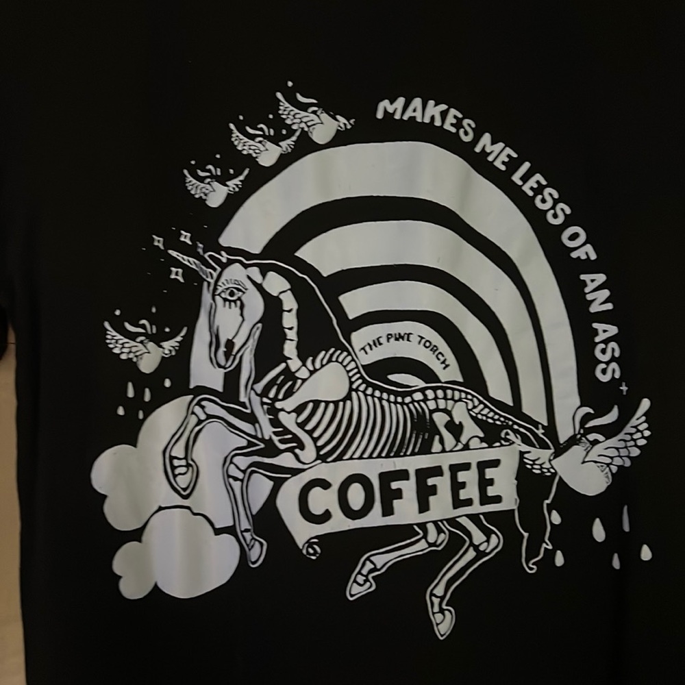 Black unicorn skeleton shirt